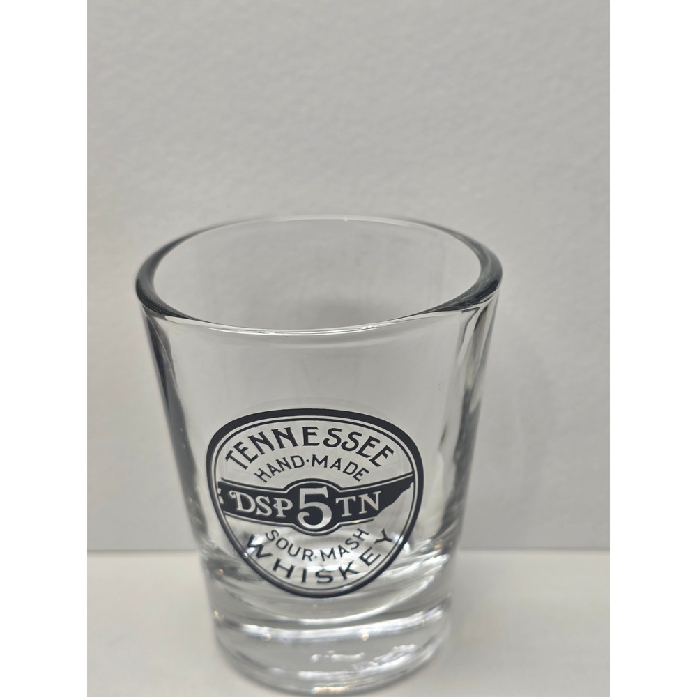 Tennessee Hand-Made Sour Mash Whiskey Shot Glass DSP 5 TN Clear Barware Logo